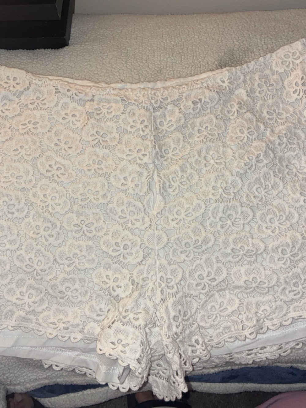 Jennifer Lopez Cream Floral Lace Boyshort Panties